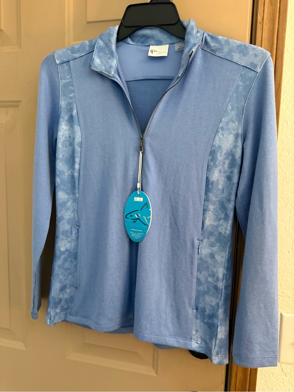 Greg Norman Collection Light Blue Zip-Front Utility Jacket